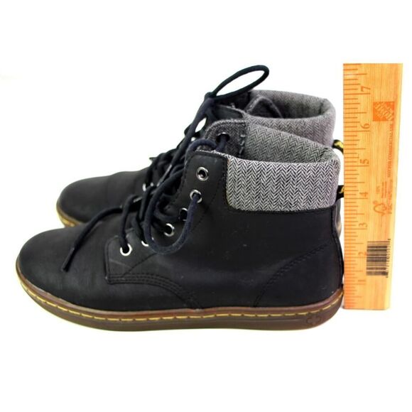 Dr. Martens BLACK GENUINE LEATHER FLAT LACE UP ROUND TOE ANKLE BOOTS Size 8/39EU - Picture 10 of 11